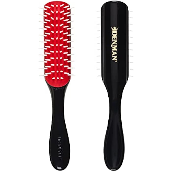 Denman Free Flow Wide Spaced Pins 7 Row Hair Styling Brush - 3-in-1 Styling Tool for Creating Volume, Detangling Thick Hair and Defining Curls, D31 - Image 1